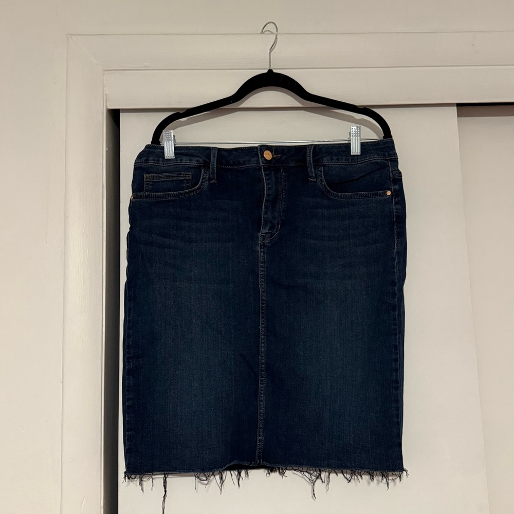 Sam Edelman Dark Blue Denim Midi Skirt